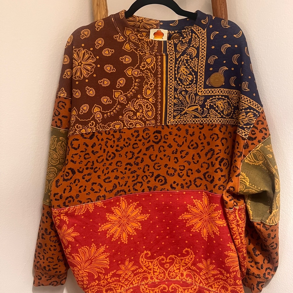 FARM Rio Multicolor Patchwork Sweater